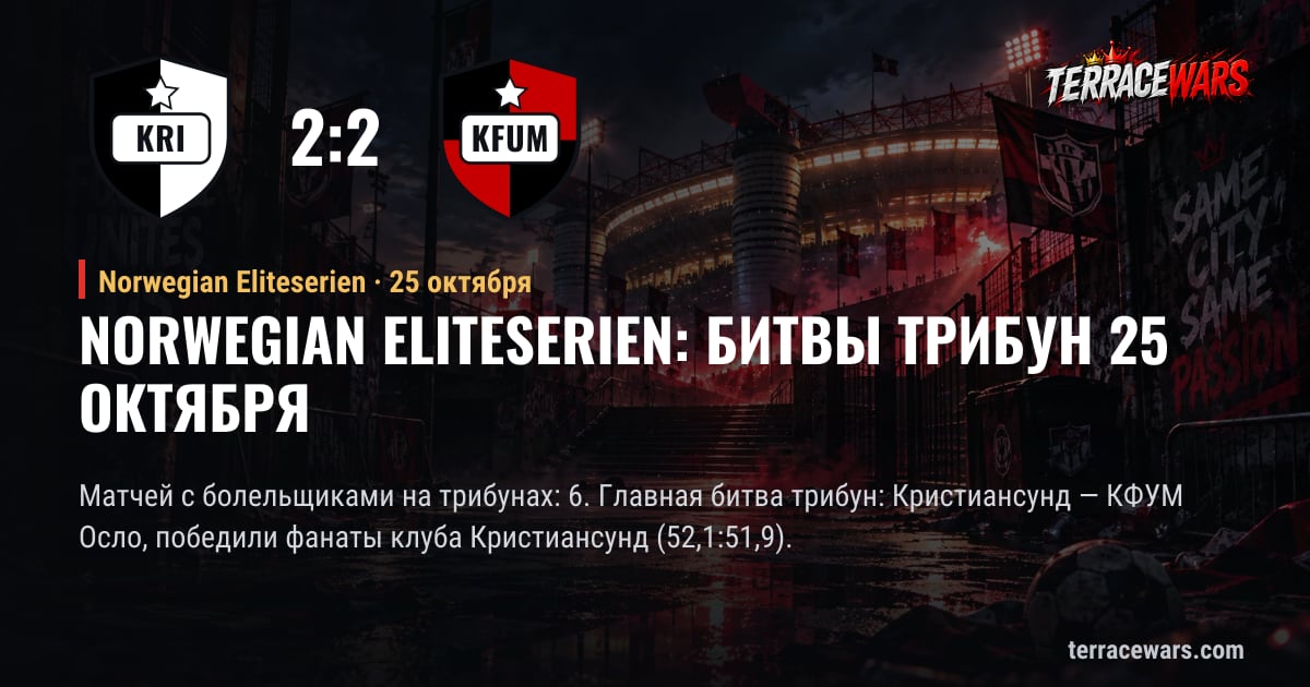 Norwegian Eliteserien: битвы трибун 25 октября