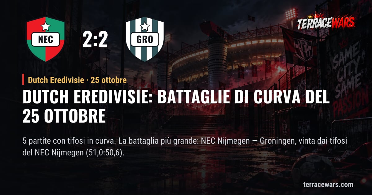 Dutch Eredivisie: battaglie di curva del 25 ottobre