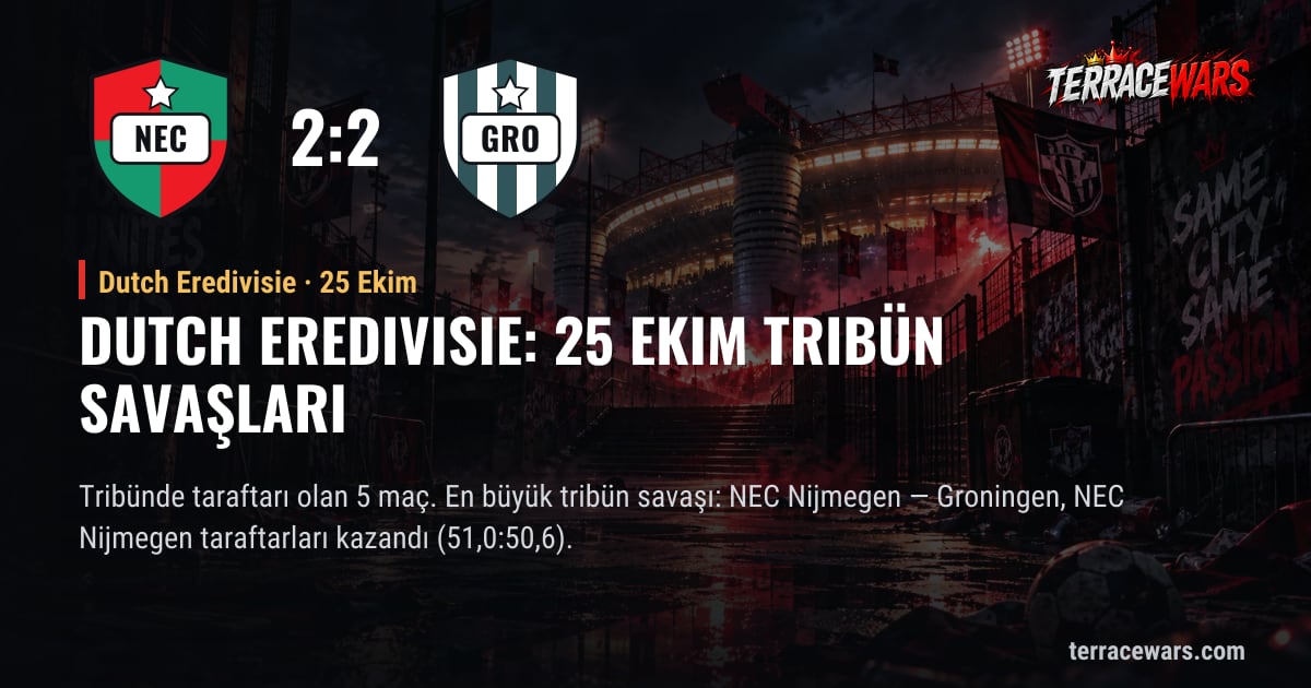 Dutch Eredivisie: 25 Ekim tribün savaşları