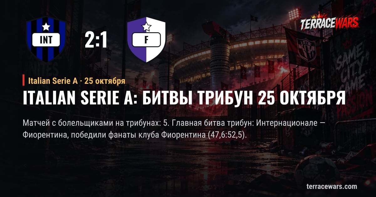 Italian Serie A: битвы трибун 25 октября
