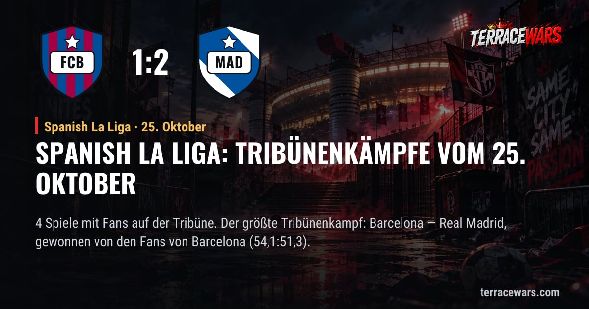 Spanish La Liga: Tribünenkämpfe vom 25. Oktober