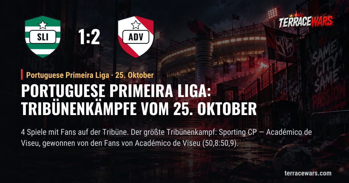 Portuguese Primeira Liga: Tribünenkämpfe vom 25. Oktober
