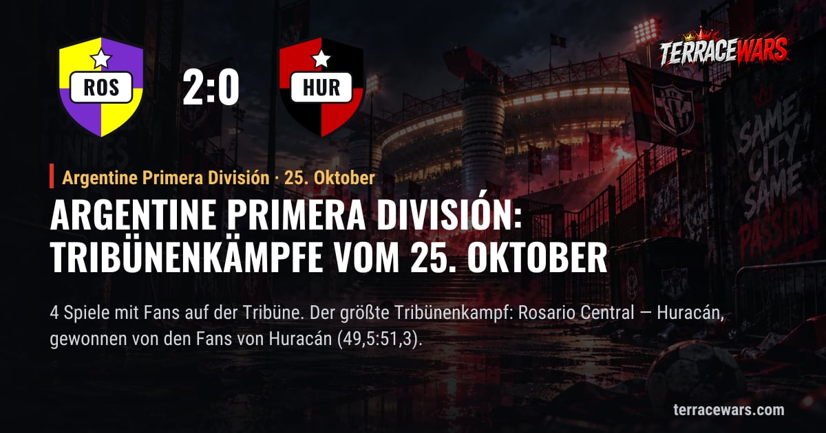 Argentine Primera División: Tribünenkämpfe vom 25. Oktober