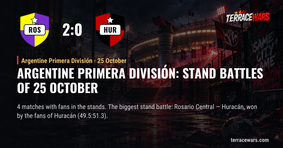 Argentine Primera División: stand battles of 25 October