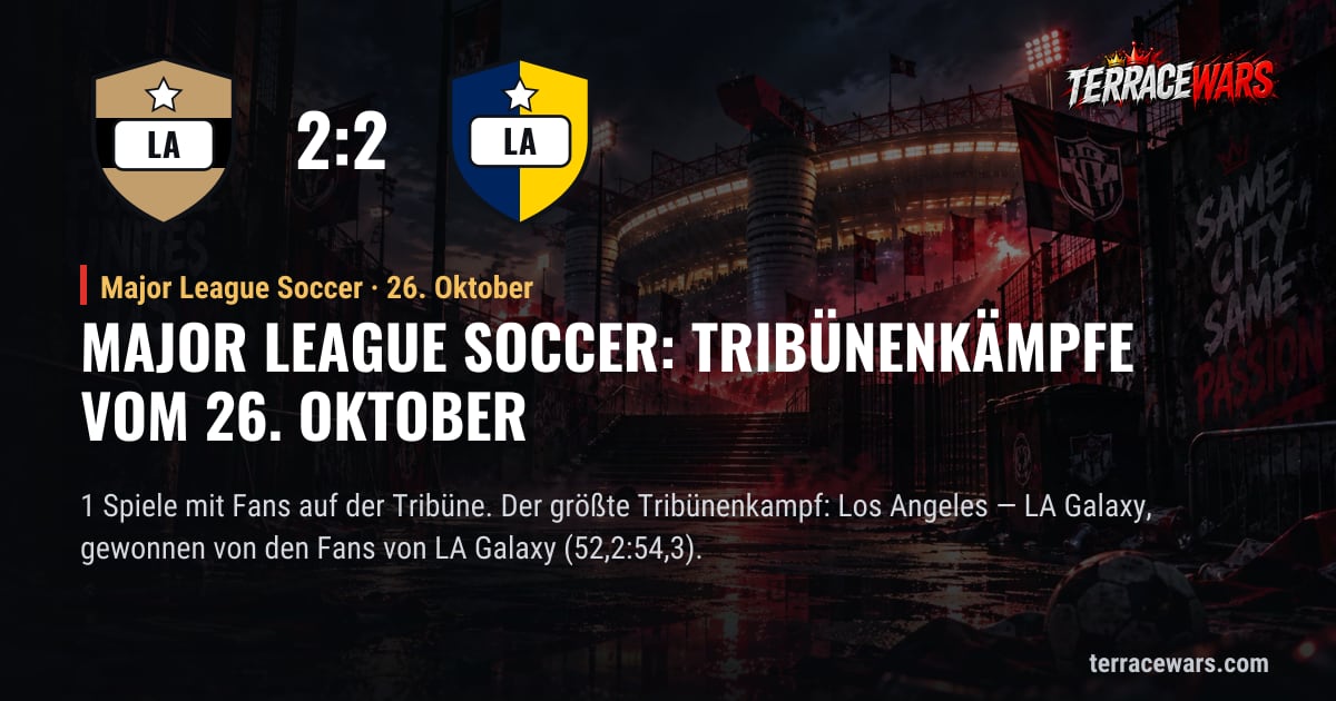 Major League Soccer: Tribünenkämpfe vom 26. Oktober