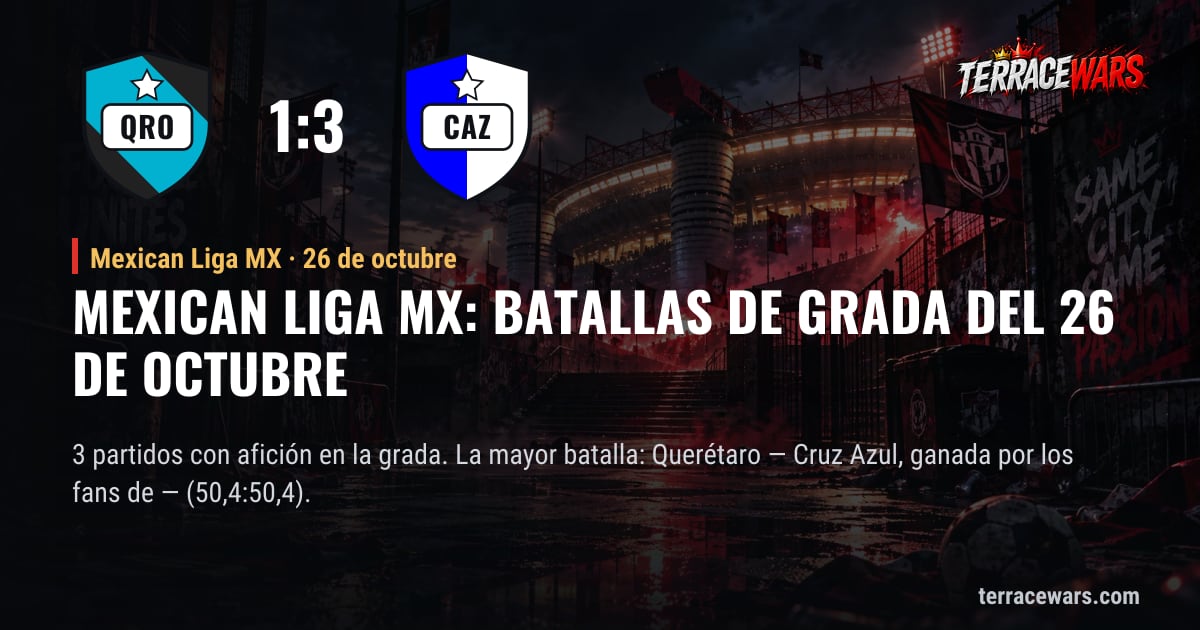 Mexican Liga MX: batallas de grada del 26 de octubre