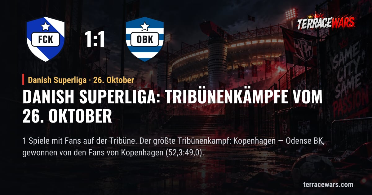 Danish Superliga: Tribünenkämpfe vom 26. Oktober