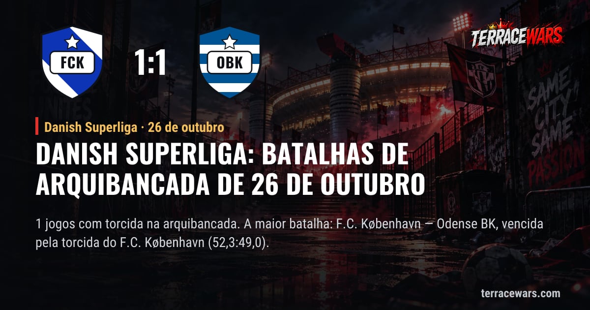 Danish Superliga: batalhas de arquibancada de 26 de outubro