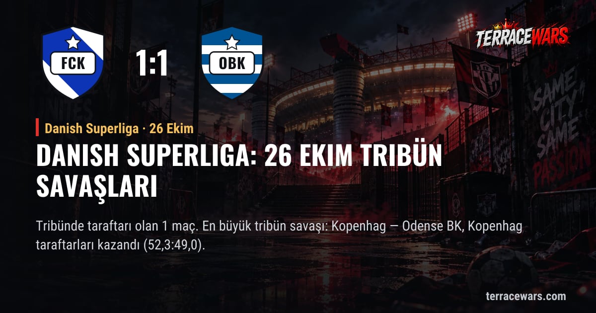 Danish Superliga: 26 Ekim tribün savaşları