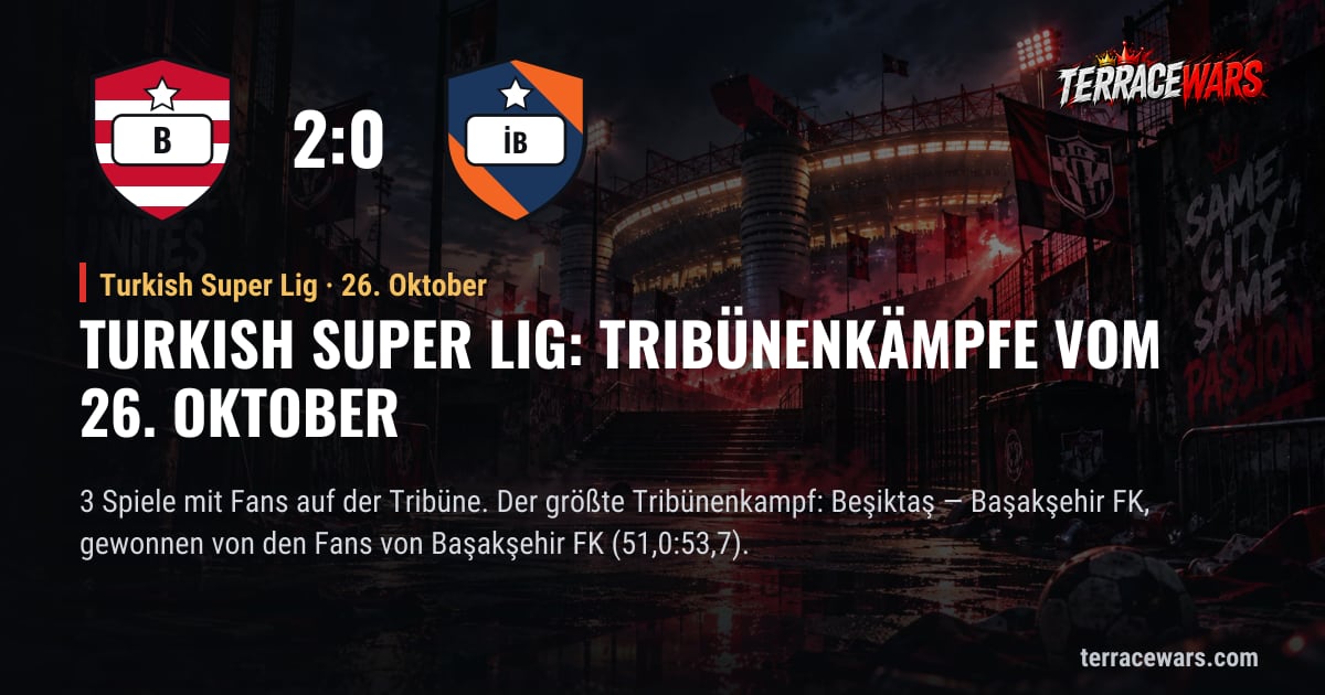 Turkish Super Lig: Tribünenkämpfe vom 26. Oktober