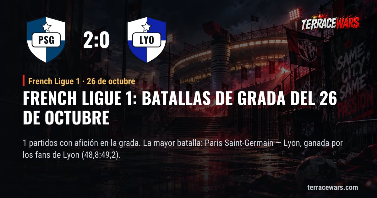 French Ligue 1: batallas de grada del 26 de octubre