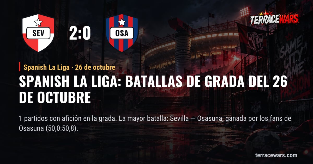 Spanish La Liga: batallas de grada del 26 de octubre