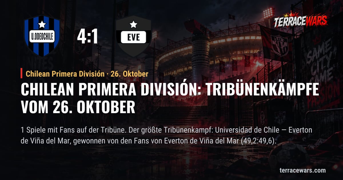 Chilean Primera División: Tribünenkämpfe vom 26. Oktober