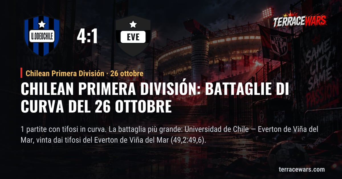Chilean Primera División: battaglie di curva del 26 ottobre
