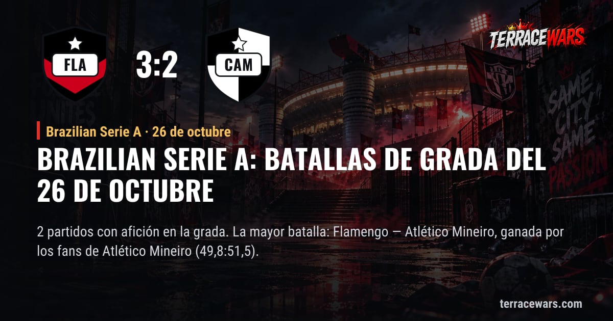 Brazilian Serie A: batallas de grada del 26 de octubre