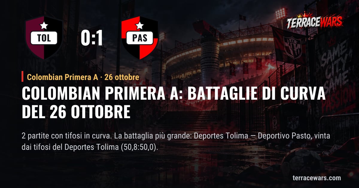 Colombian Primera A: battaglie di curva del 26 ottobre