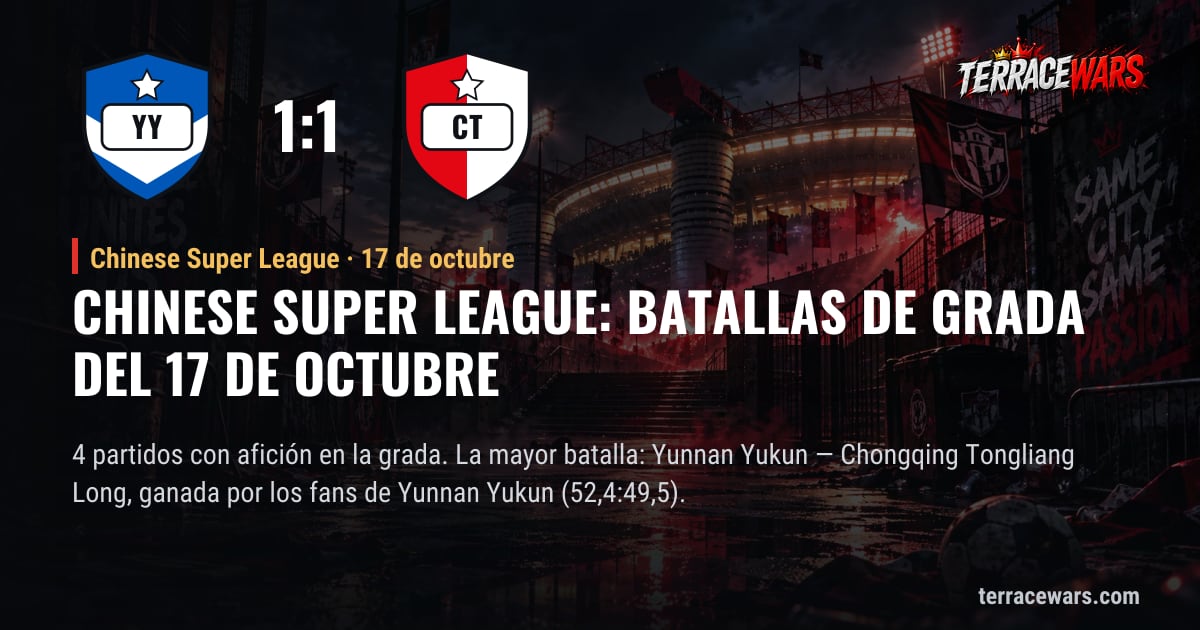 Chinese Super League: batallas de grada del 17 de octubre