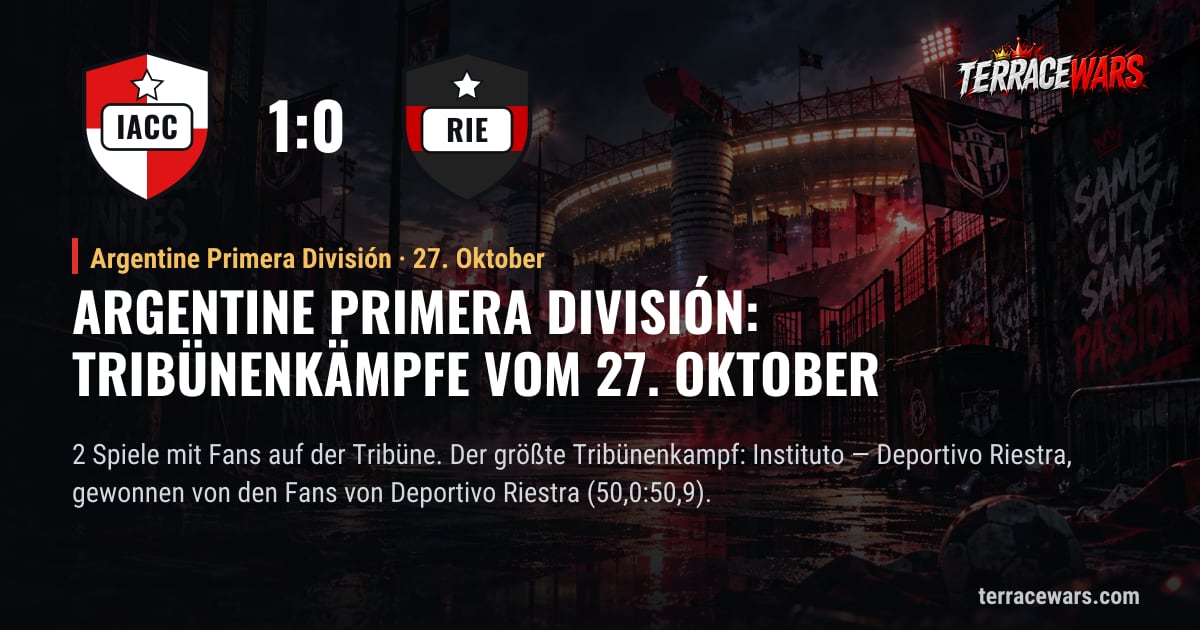 Argentine Primera División: Tribünenkämpfe vom 27. Oktober