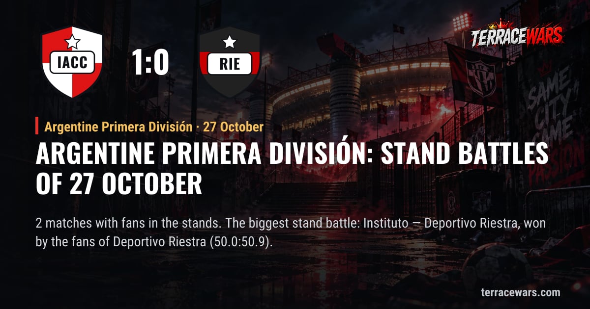 Argentine Primera División: stand battles of 27 October