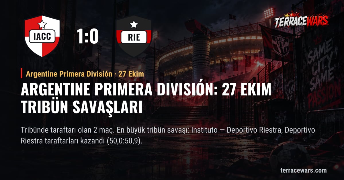 Argentine Primera División: 27 Ekim tribün savaşları