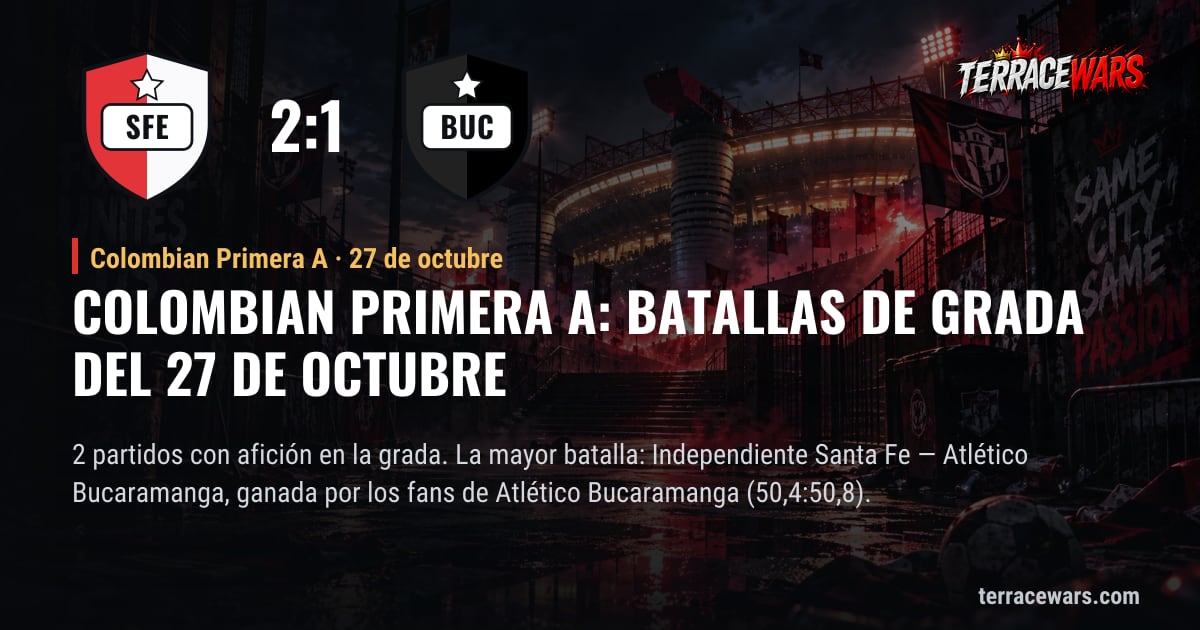 Colombian Primera A: batallas de grada del 27 de octubre