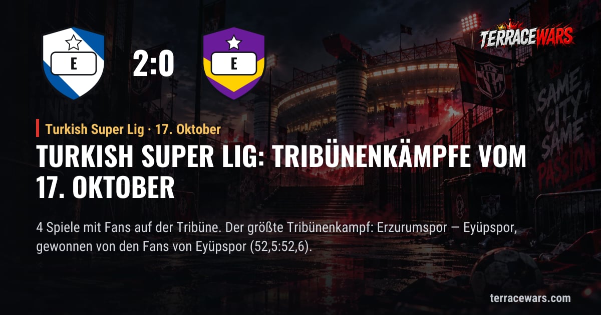 Turkish Super Lig: Tribünenkämpfe vom 17. Oktober