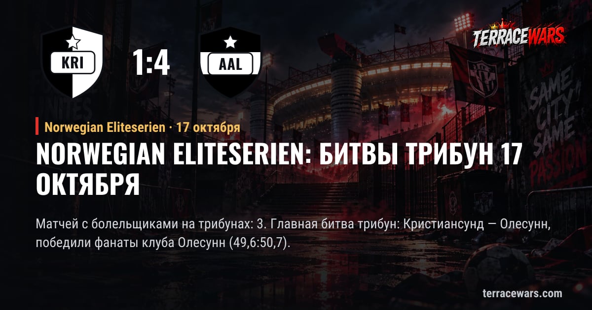Norwegian Eliteserien: битвы трибун 17 октября