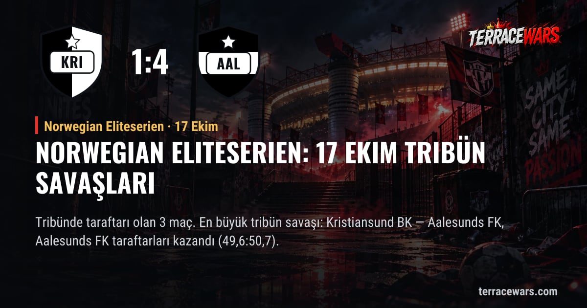 Norwegian Eliteserien: 17 Ekim tribün savaşları