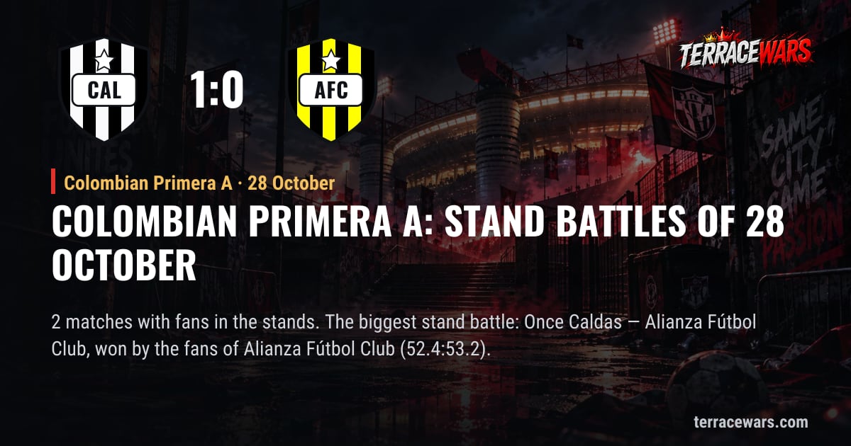 Colombian Primera A: stand battles of 28 October