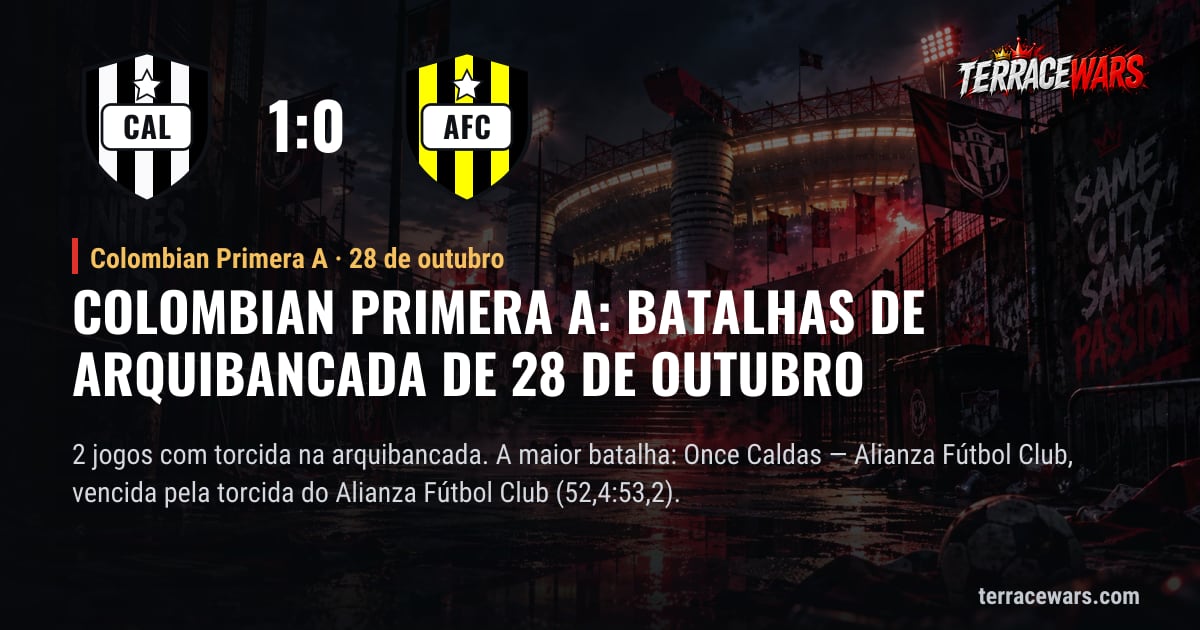 Colombian Primera A: batalhas de arquibancada de 28 de outubro