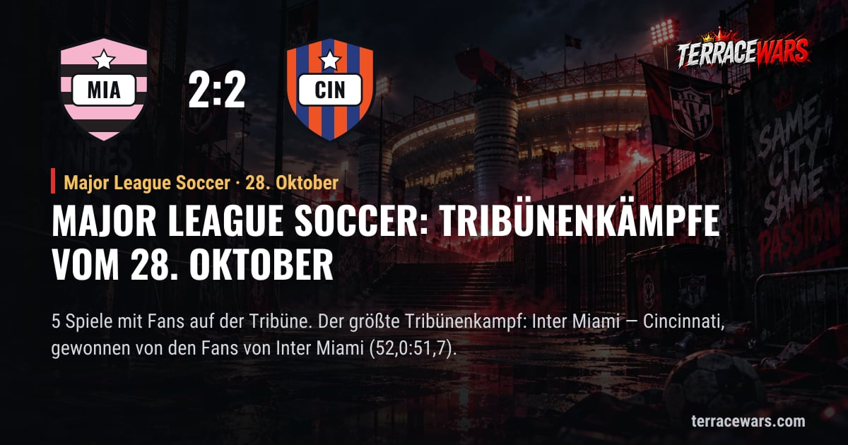 Major League Soccer: Tribünenkämpfe vom 28. Oktober