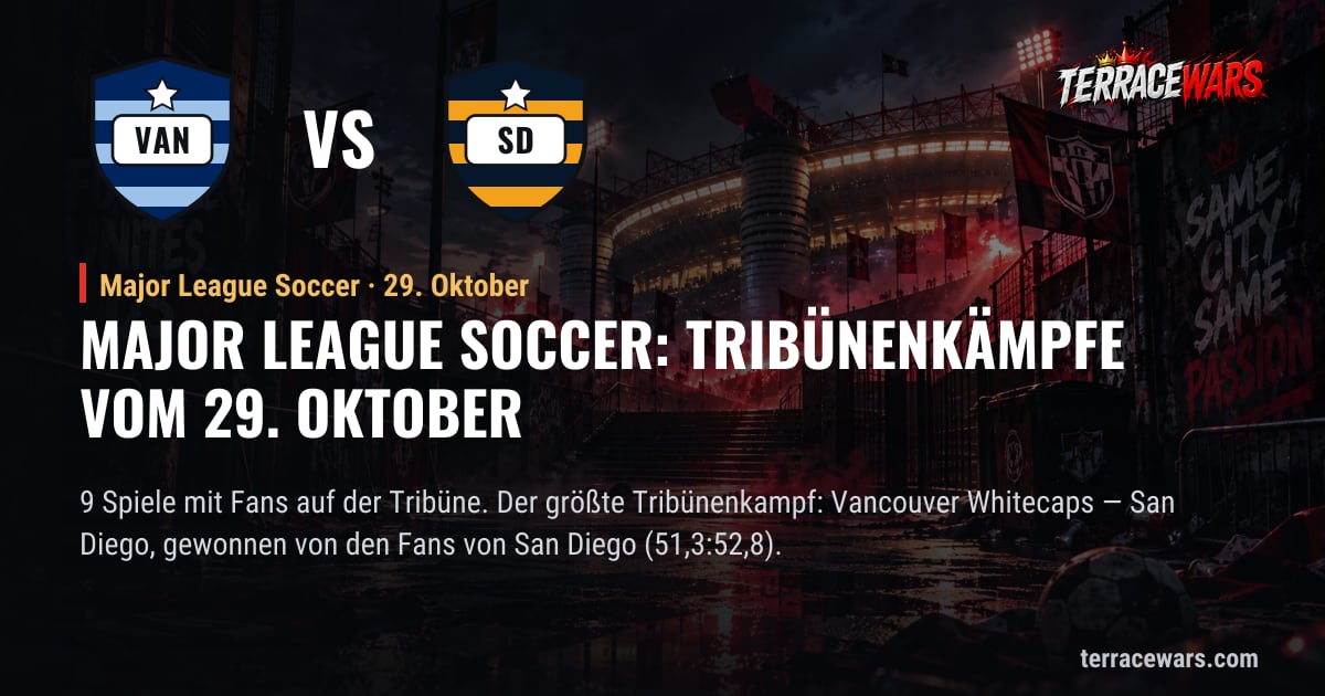 Major League Soccer: Tribünenkämpfe vom 29. Oktober