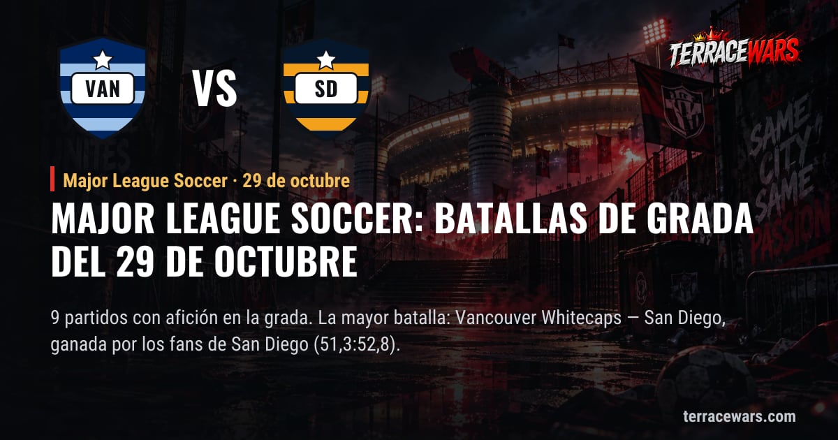 Major League Soccer: batallas de grada del 29 de octubre