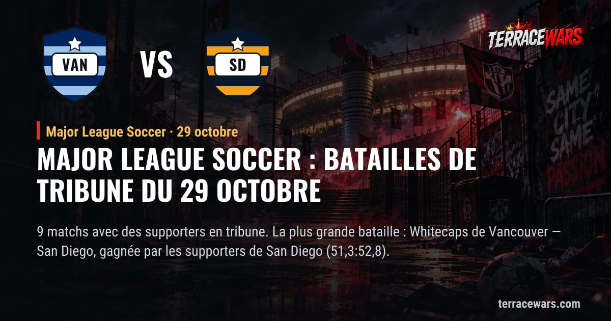 Major League Soccer : batailles de tribune du 29 octobre