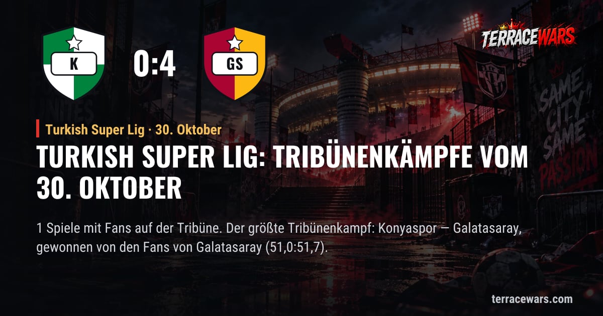 Turkish Super Lig: Tribünenkämpfe vom 30. Oktober