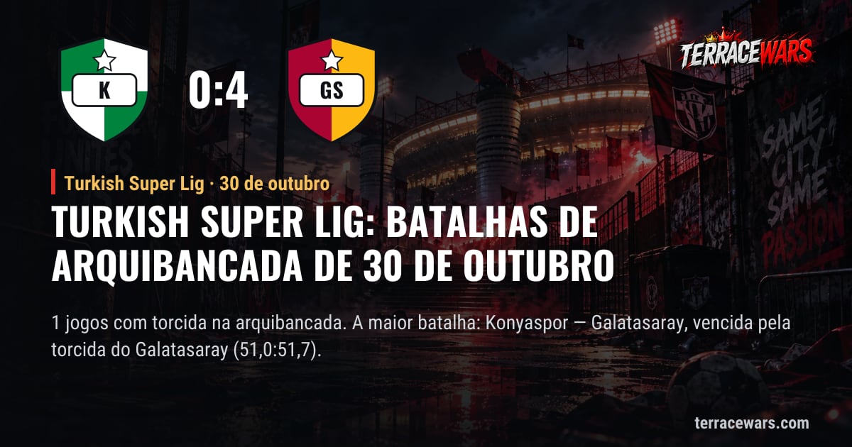 Turkish Super Lig: batalhas de arquibancada de 30 de outubro