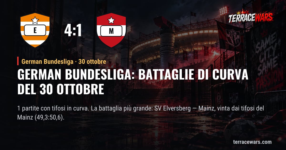 German Bundesliga: battaglie di curva del 30 ottobre