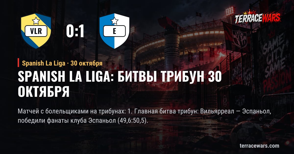 Spanish La Liga: битвы трибун 30 октября