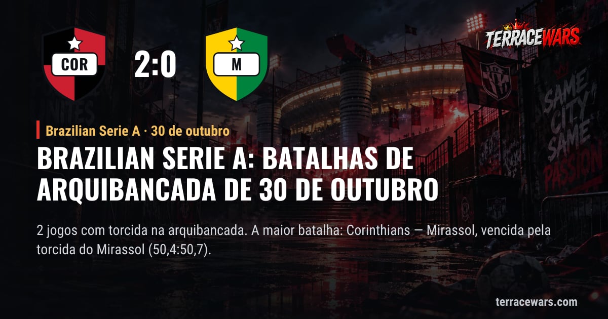Brazilian Serie A: batalhas de arquibancada de 30 de outubro