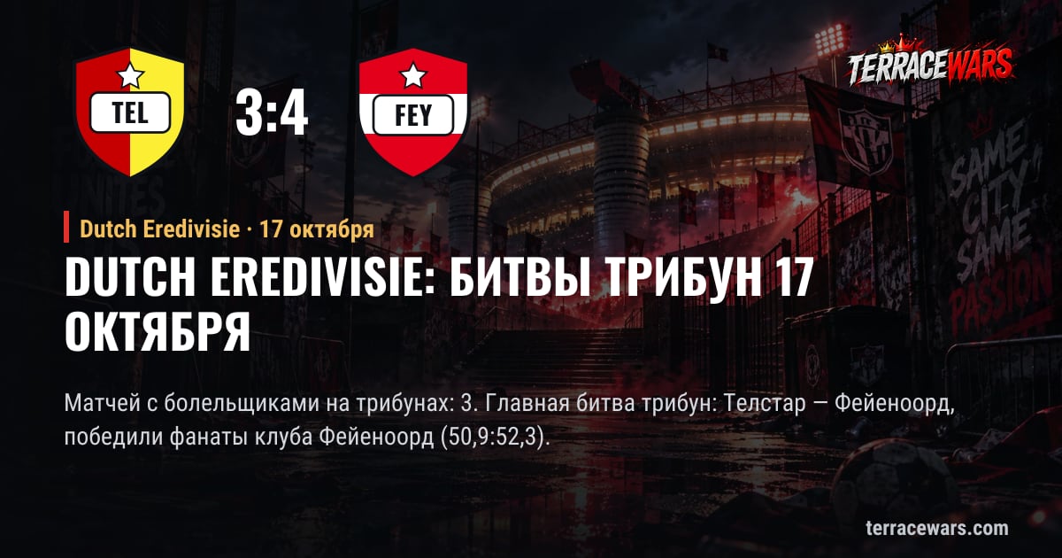 Dutch Eredivisie: битвы трибун 17 октября