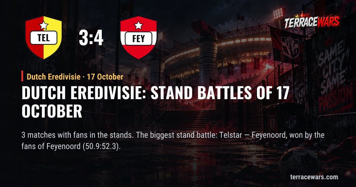 Dutch Eredivisie：10月17日 看台之战