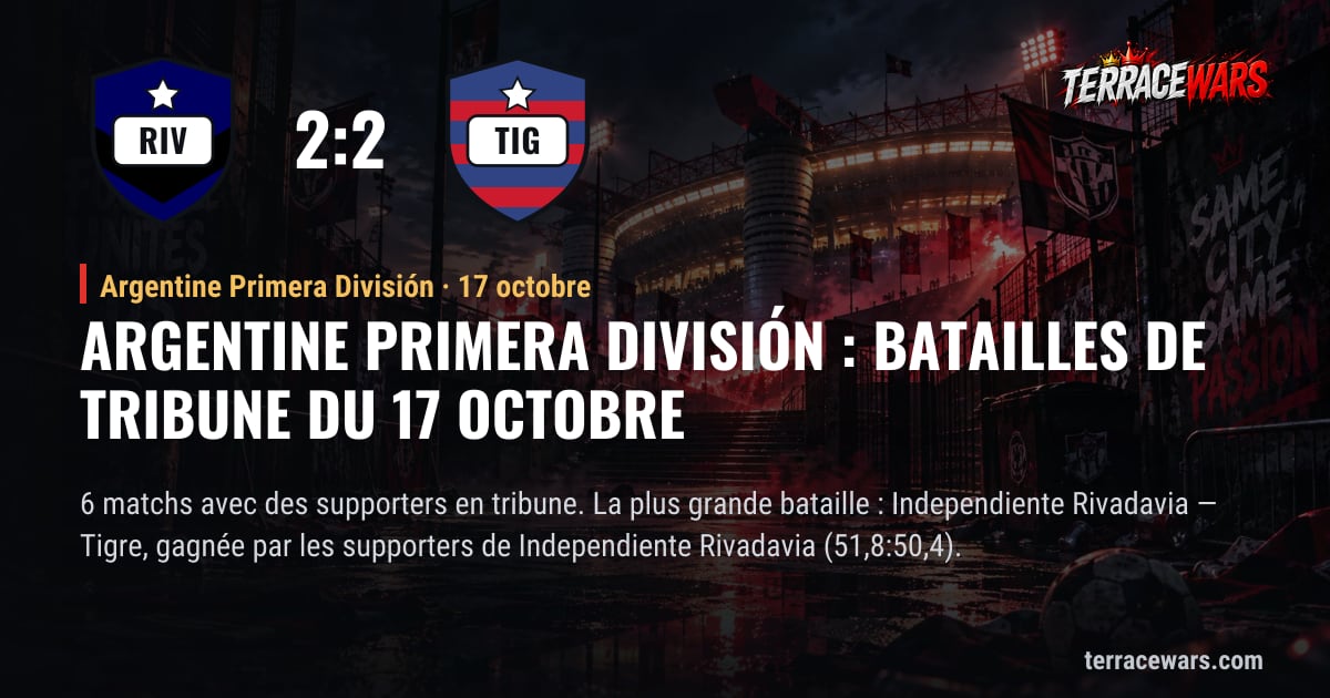 Argentine Primera División : batailles de tribune du 17 octobre
