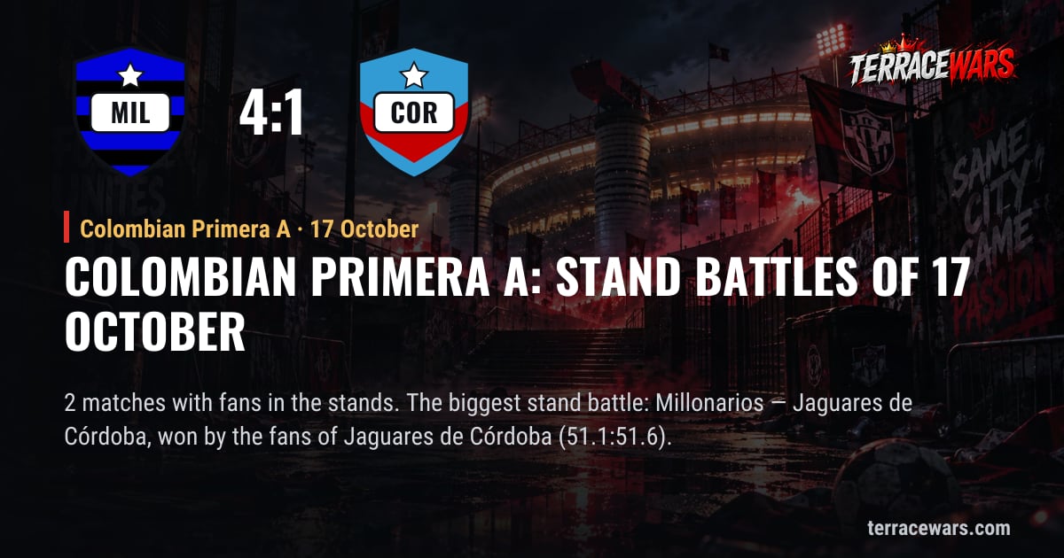 Colombian Primera A：10月17日 のスタンドバトル