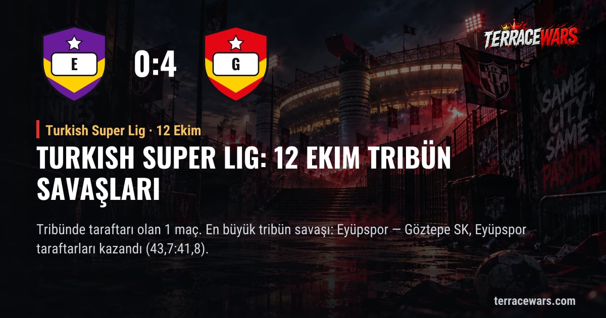 Turkish Super Lig: 12 Ekim tribün savaşları
