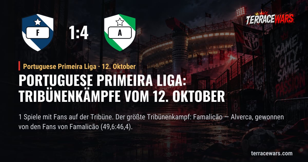 Portuguese Primeira Liga: Tribünenkämpfe vom 12. Oktober