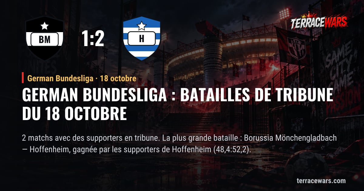 German Bundesliga : batailles de tribune du 18 octobre