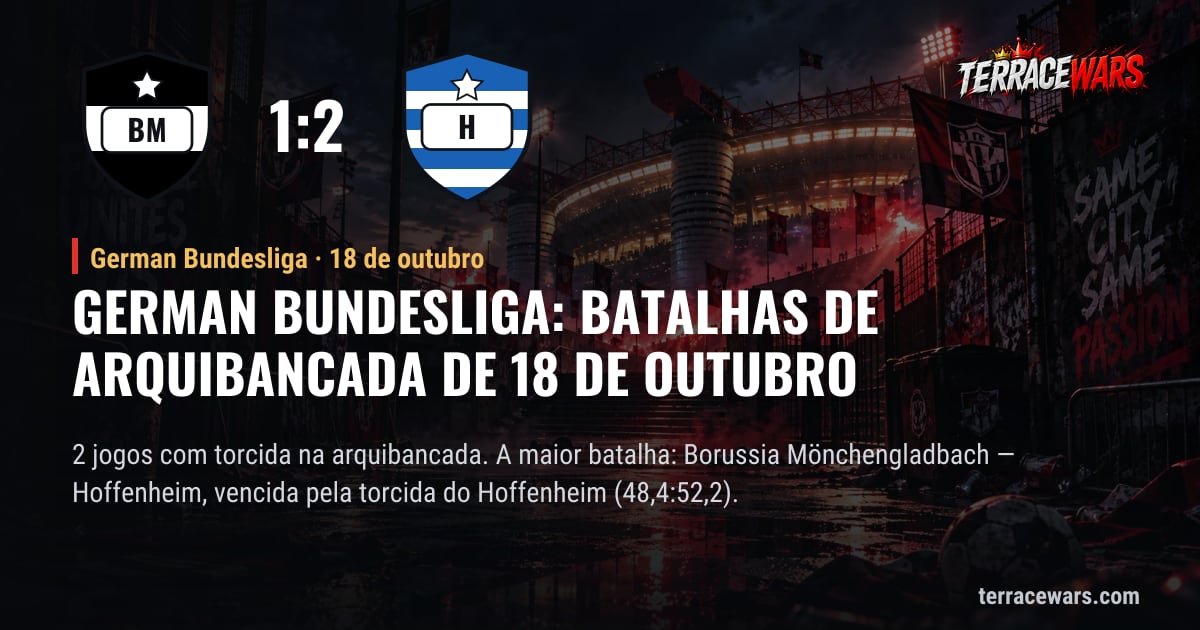 German Bundesliga: batalhas de arquibancada de 18 de outubro