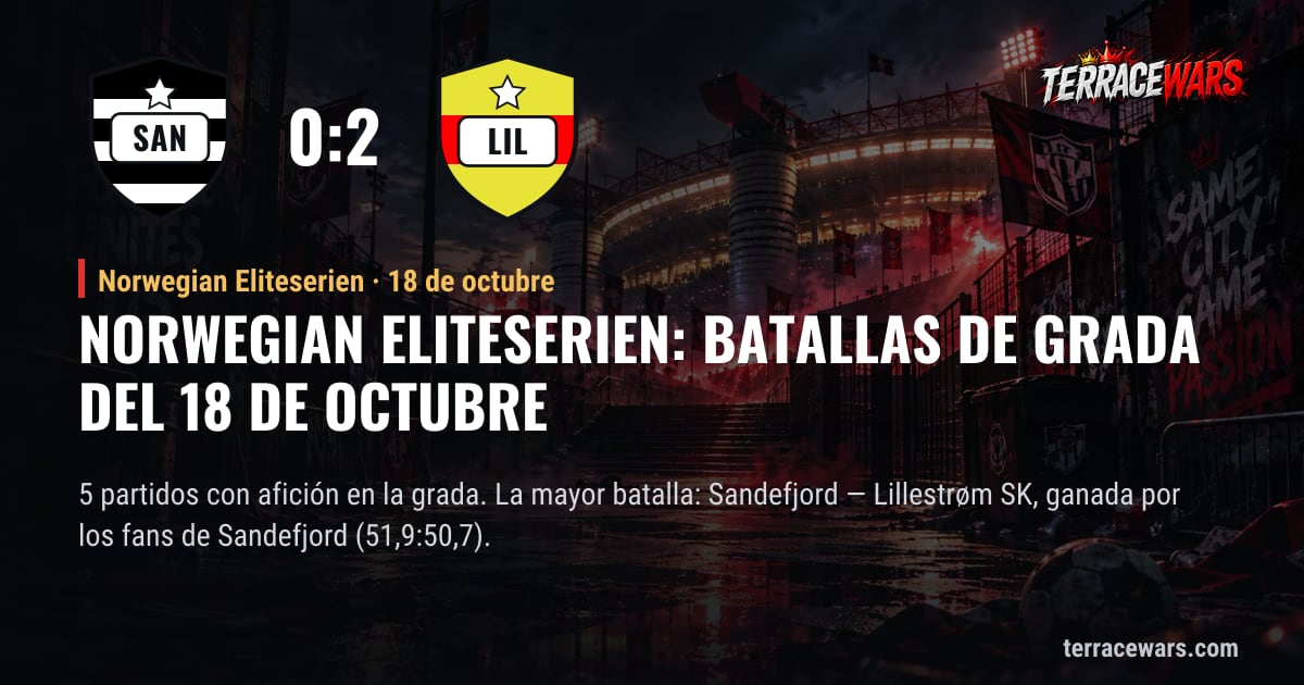 Norwegian Eliteserien: batallas de grada del 18 de octubre