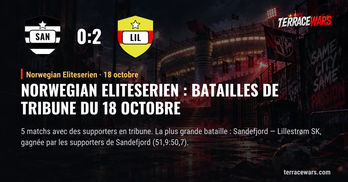 Norwegian Eliteserien : batailles de tribune du 18 octobre