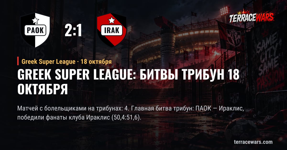 Greek Super League: битвы трибун 18 октября